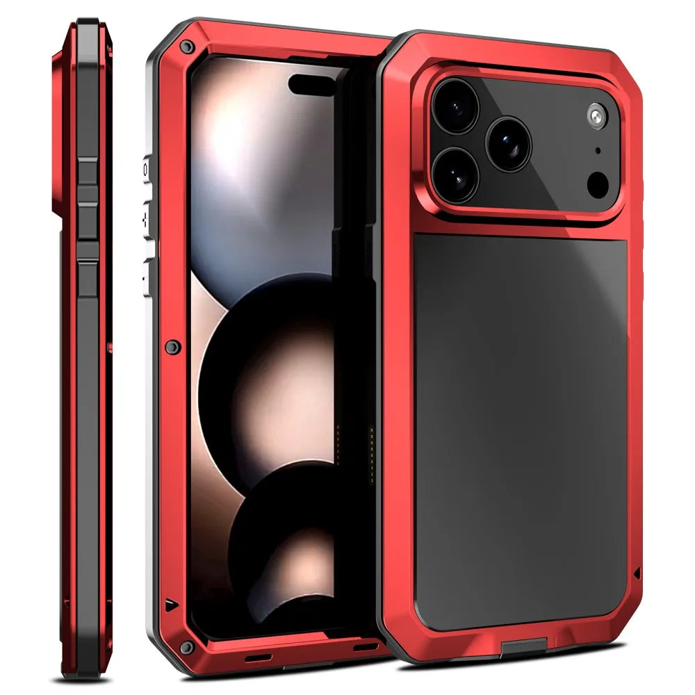Aluminum Metal Case For iPhone 17 ProMax 16 15 14 13 12 Pro Max Plus with Magsafe Magnetic Charging Lens Glass Protector