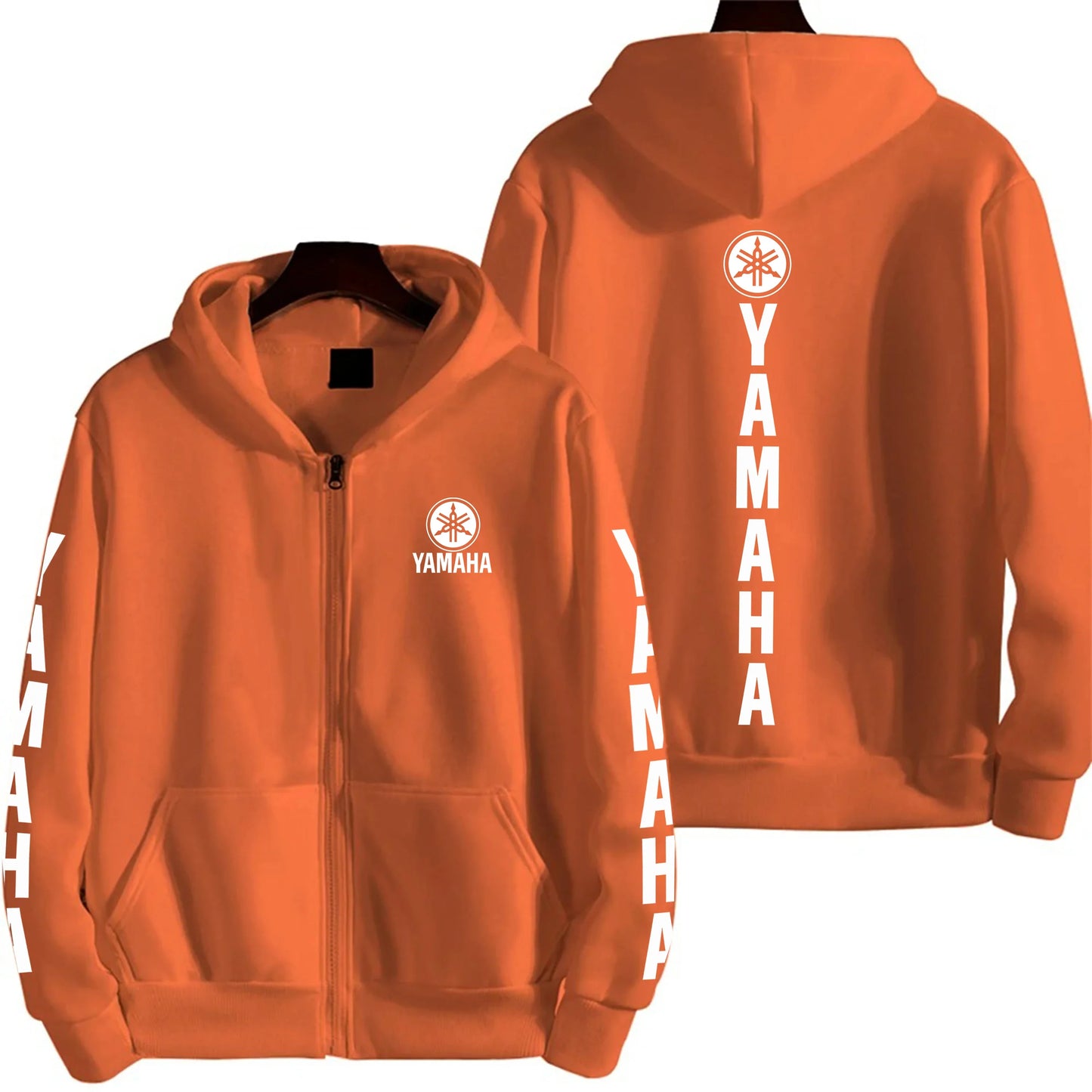 Men's YAMAHA Zipper Hoodie Long Sleeve Motorcycle Racing Printed Hoodie Sportswear Casual Street Couple Jacket with Pocket
