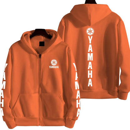 Men's YAMAHA Zipper Hoodie Long Sleeve Motorcycle Racing Printed Hoodie Sportswear Casual Street Couple Jacket with Pocket