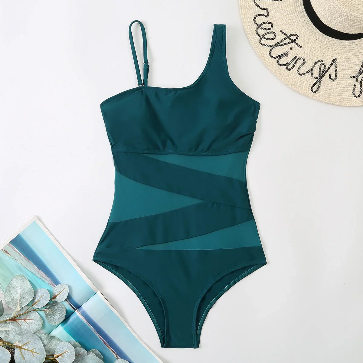 Sexy Net One Piece Swimsuit Women's Closed Swimwear 2026 New Push Up Swimming Wear Bodysuit Bathing Suit Beachwear Pool Bather