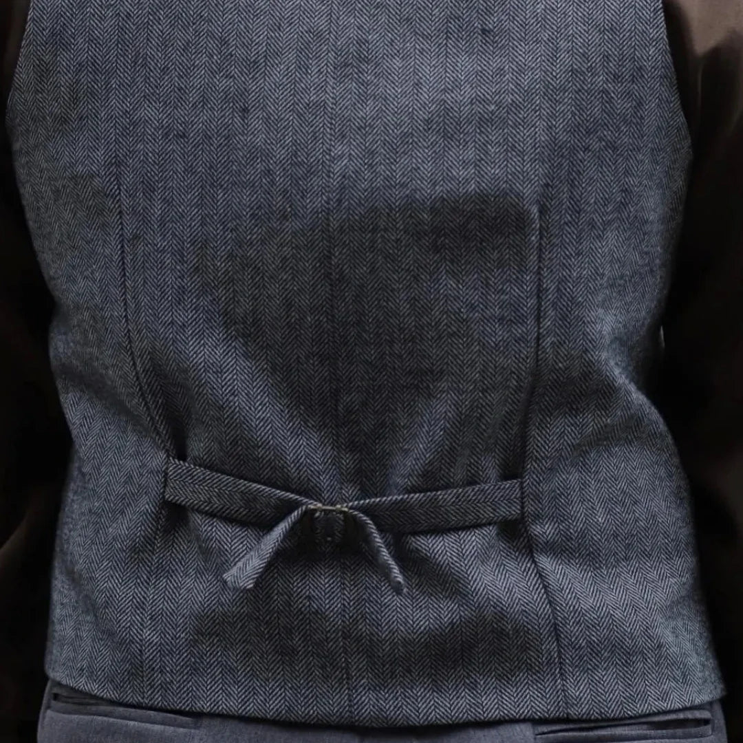 Men Vest Gray Herringbone Single Button With Lapel Waistcoat For Wedding Banquet Party Business Office Work Daily Men Suit Vest