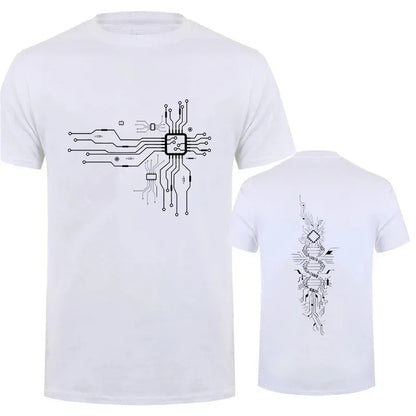 Brand New Men's T-Shirt O-Neck Men T-shirt for Male T Shirts CPU Processor Circuit Diagram Print Man Tops Tees Tshirt Clothing