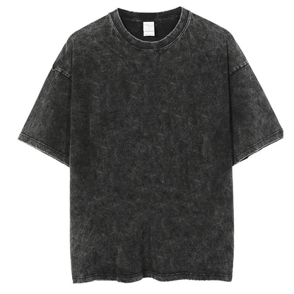 Men's Washed T Shirt Summer vintage Casual T-shirt  Loose TShirts Women Black Acid Wash Y2k Short Sleeve Hip Hop Streetwear Tees