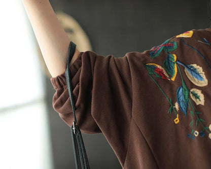 Brown Hoodies Embroidered Female Clothes Hooded Red Sweatshirts for Women Loose Green Baggy Tops Aesthetic Thick Goth Trend Emo