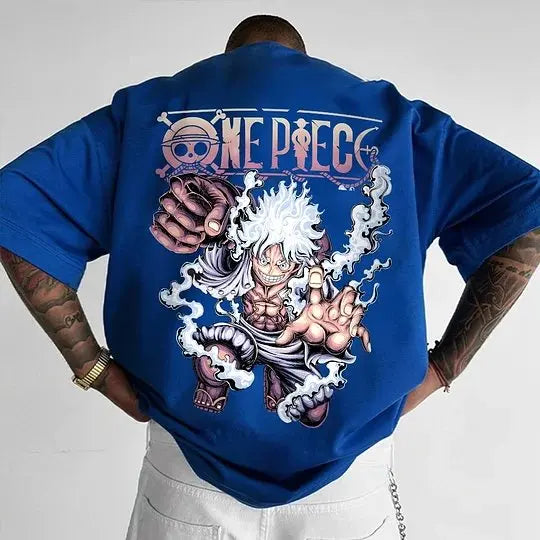 ONE PIECE Japanese Anime Men's T-shirt Monkey D. Luffy Summer Cotton Boy Children's Parent-child Clothing Harajuku Short Sleeve