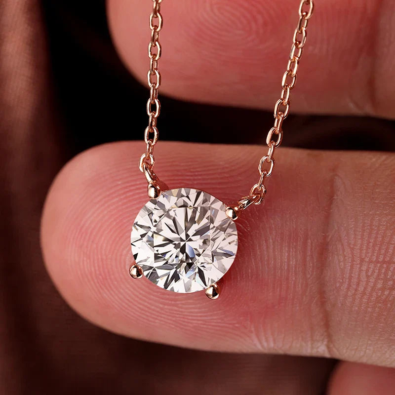 1-6CT Brilliant cut Moissanite Necklace for Women Solitaire Pendant Luxury Female Neck Chain 925 Sterling Silver 100%