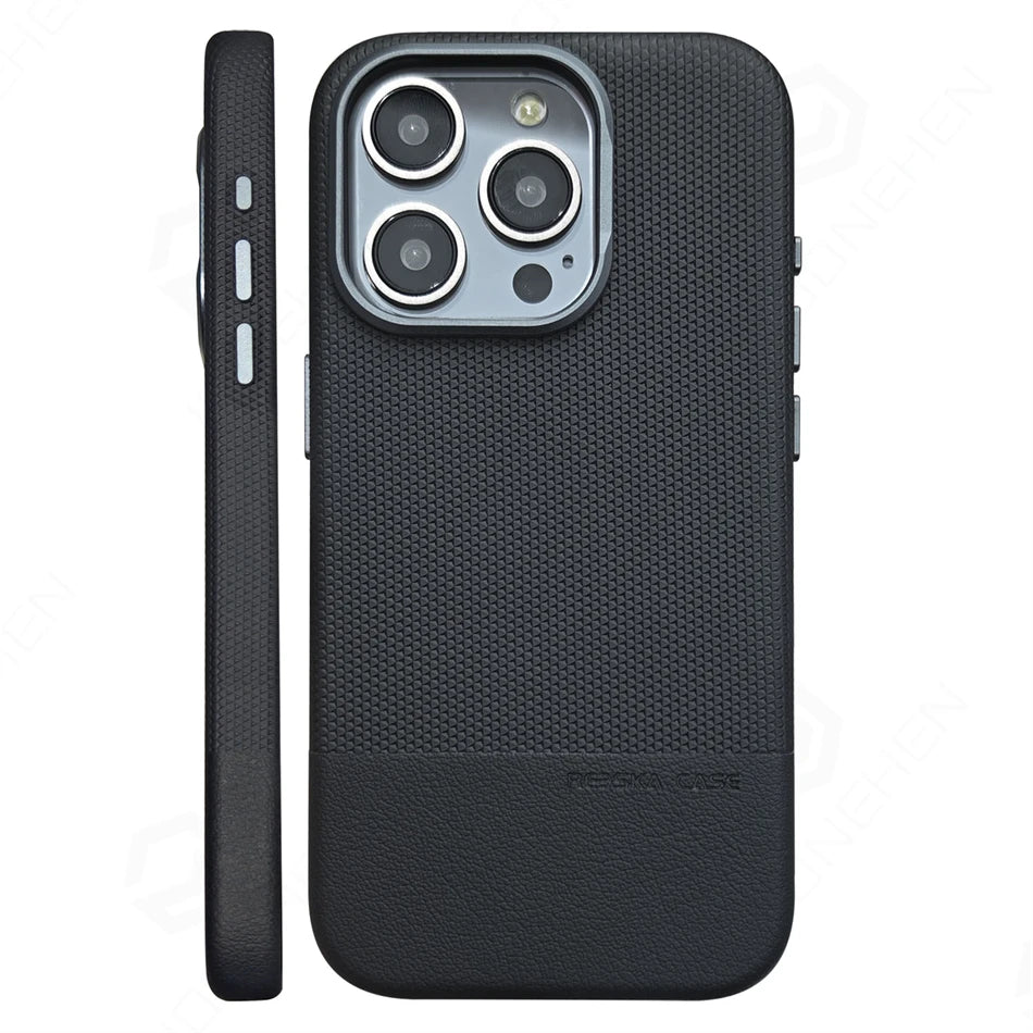 Luxury Hit Color For Magsafe High-end Magnetic Leather Case For iPhone 16 Plus 15 14 13 17 Pro Max Alloy Lens Shockproof Cover