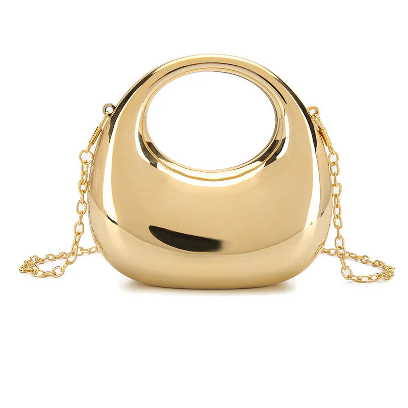 Mini Acrylic Dinner Bag Women's Crossbody Chain Handbag New Arrival Elegant Folded Underarm Bag with Magnetic Buckle Clutch