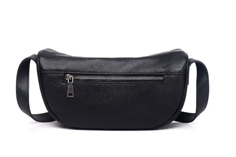 High Quality Genuine Leather Crossbody Luxury Handbag for Women, Large Capacity Shoulder Bag, Cowhide Retro Fashion Saddle Bag