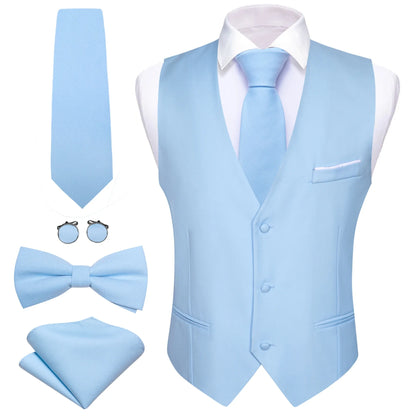 Men's 5-Piece Suit Set Vest/ tie/ bow tie/pocket handkerchief/cufflinks Complete set of formal and wedding accessories  Business