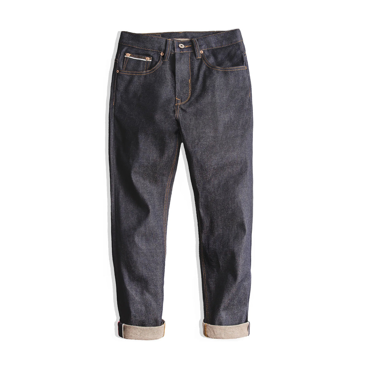 Retro 11.6oz Cotton Selvedge Raw Denim Jeans Tapered Regular Fit Jeans with Zipper Fly High Quality Versatile Men's Pants