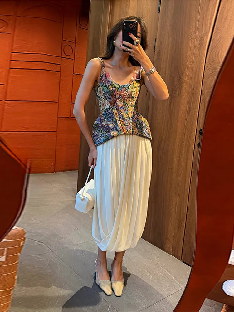 Sexy Print Sling Fishbone Corsets Women Backless Zipper Sleeveless Slim Tops Female 2026 Summer New Chic Evening Party Tanks