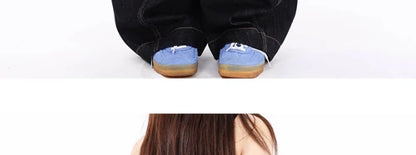American Retro Deconstructed Bla Knife  Jeans Women's Loose Silhouette Wide Leg Floor Length Trousers Casual High Waist...