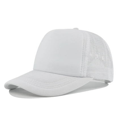 Fashion Unisex Plain Baseball Cap Adjustable Trucker Flat Visor Cap Snapback Mesh Curved Men Women Casual Sun Summer Hat