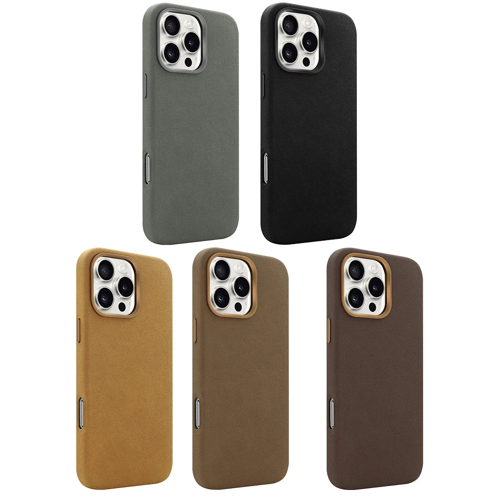 Suede Phone Case for iPhone 17 pro with Magnetic Wireless Charging Anti-Drop Cover Compatible with iPhone 17 16 15 pro Max