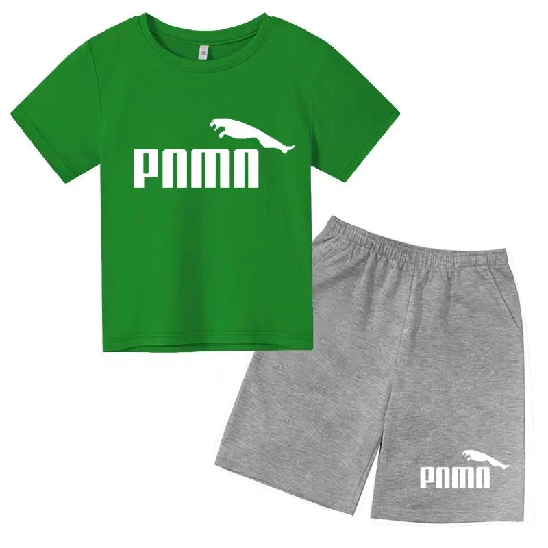 Des vêtements esthétiques pour les enfants de 3 à 12 ans, T-shirt imprimé avec des lettres, blouse à manches courtes et pantalon