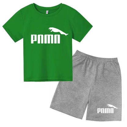 Des vêtements esthétiques pour les enfants de 3 à 12 ans, T-shirt imprimé avec des lettres, blouse à manches courtes et pantalon