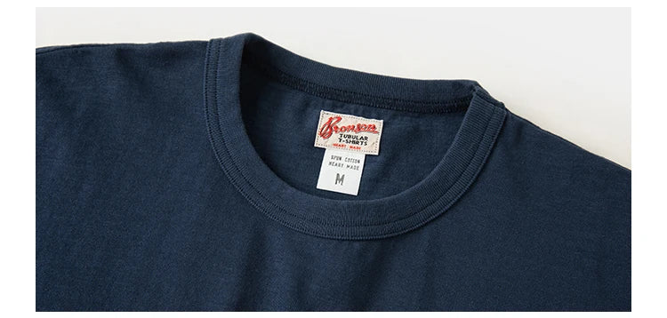 Rugged Bronson Loopwheel Tubular Pocket T-Shirt 220g Slub Cotton Men's Seamless Side Tee Short Sleeve
