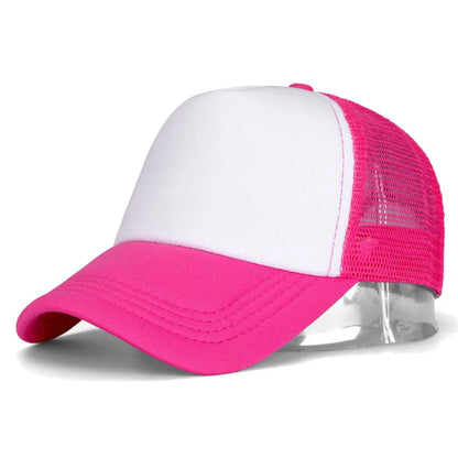 Mesh Baseball Cap Adjustable Snapback Hats For Women Men Unisex Hip Hop Trucker Cap Dad Hat Sponge Soft Breathable Black