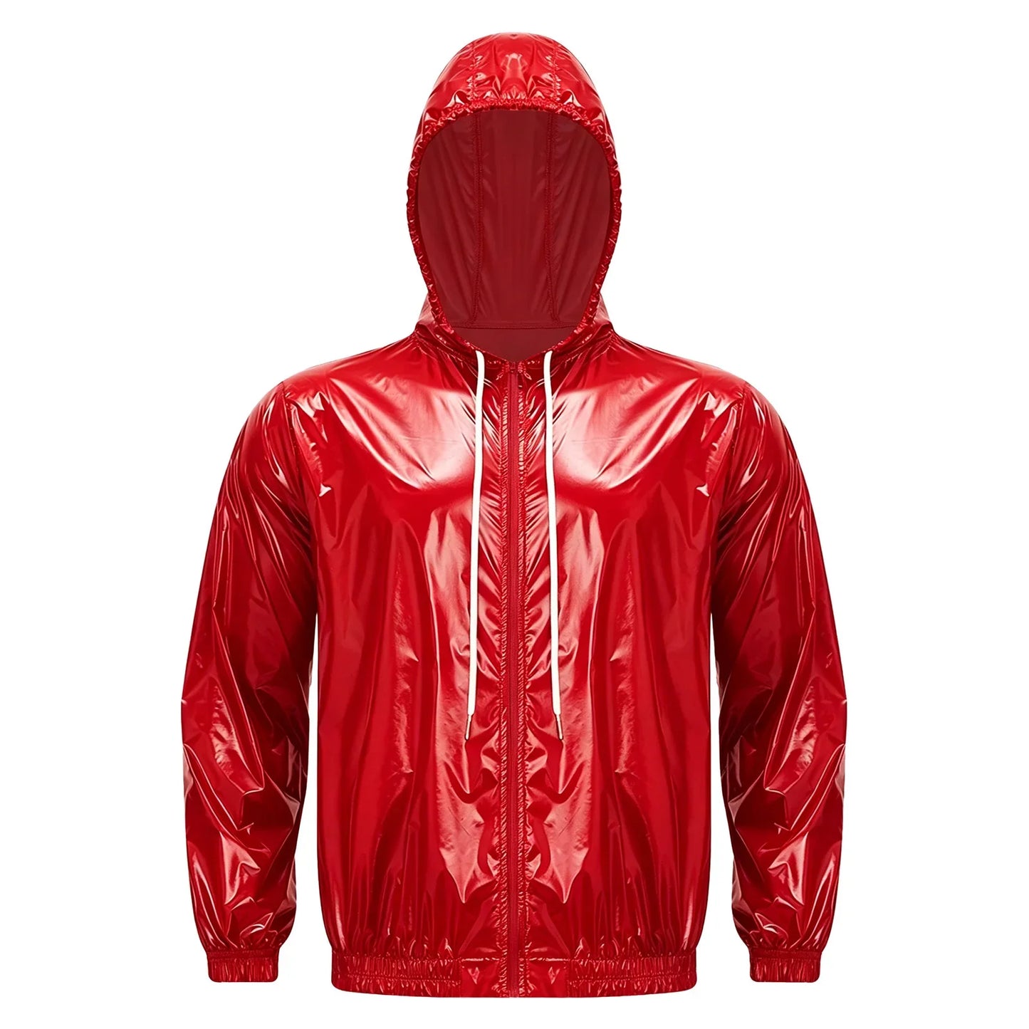Mens Waterproof Hooded Jacket Tops Breathable Raincoat Waterproof Windproof Outdoor Biking Fishing Jacket Hood Outerwear