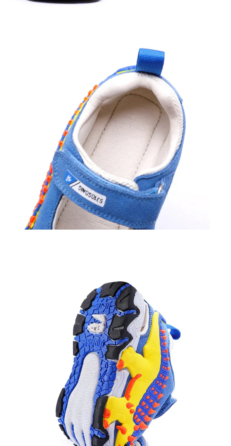 LED Children Sandals Summer Boys Girls Genuine Leather Luminous Sole Light Up 2023 Kids Outdoor Casual Beach Shoes
