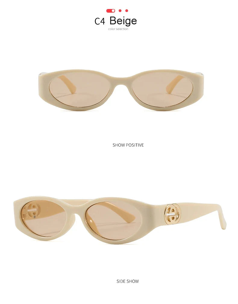 Cycling New Fashion Small Oval Sunglasses Vintage Men Women Personlity Small Frame Shades Sun Glasses Latest Popular UV400
