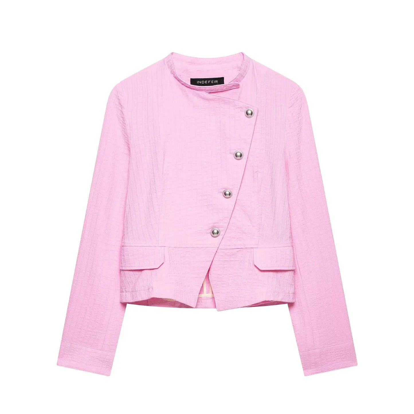 Spring Summer New Arrival Women's Fashion Pure Cotton Double Buttoned Suit Jacket ZR Style Short Sleeve Long Sleeve Regular Fit