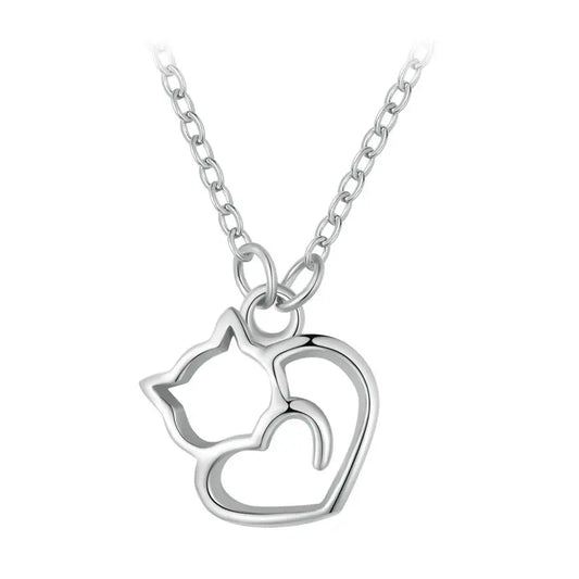 100% 925 Sterling Silver Minimalist Lovely Cat Pendant Necklace Cute Animal Neck Chain for Women Birthday Gift SCN188