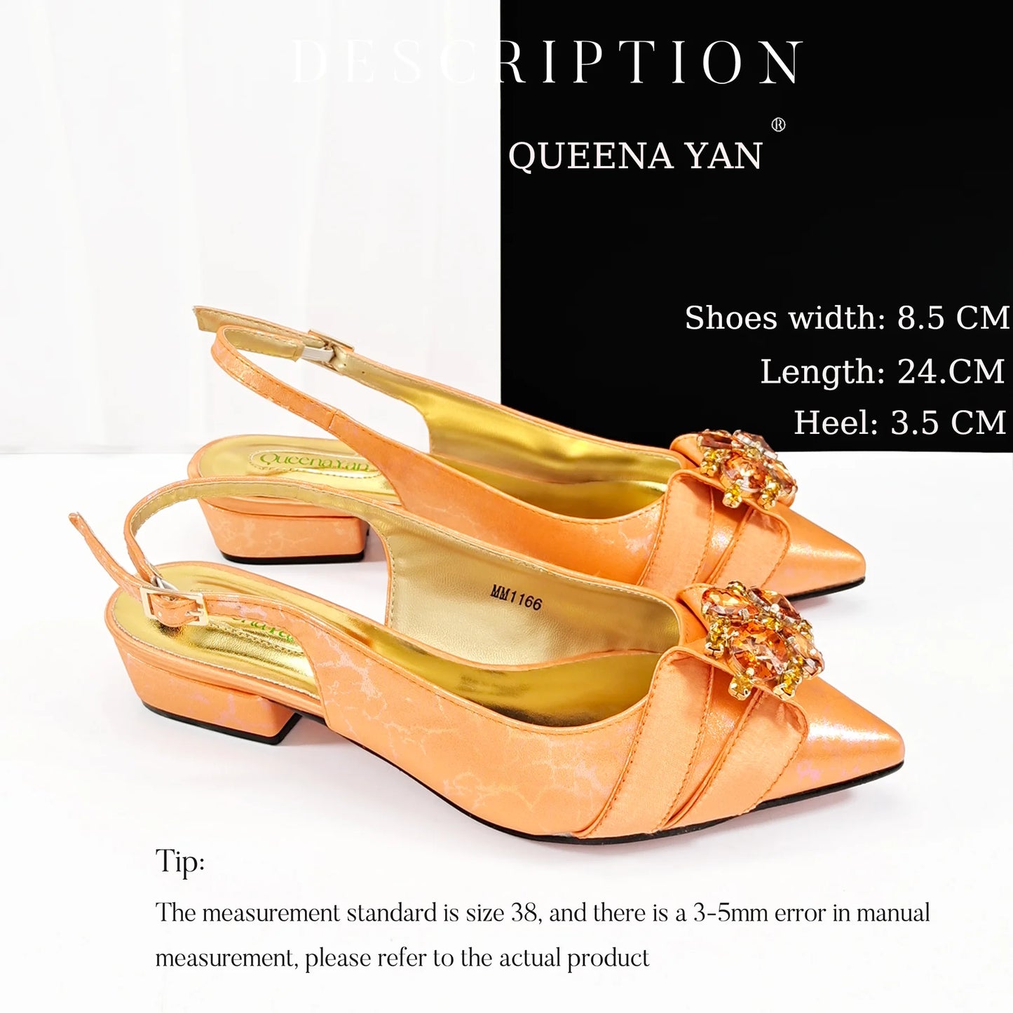 2025 New Summer Collection Stylish Italian Women’s Shoes and Bag Set Gold Colour Comfortable Low Heels With Rhinestone
