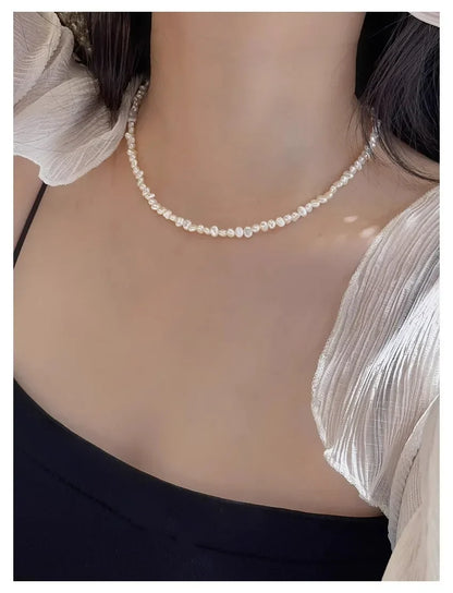 4-5mm Baroque Freshwater Pearl Necklaces 38cm 45cm 50cm 925sterling Silver Necklaces Jewelry Gift 2026 New Arrivals