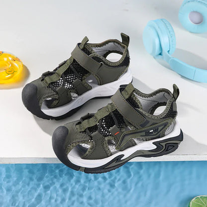 Summer Kids' Sandals Boys' Soft Bottom Casual Beach Shoes Wear-resistant Flat Students Breathable Casual Walking Sandials
