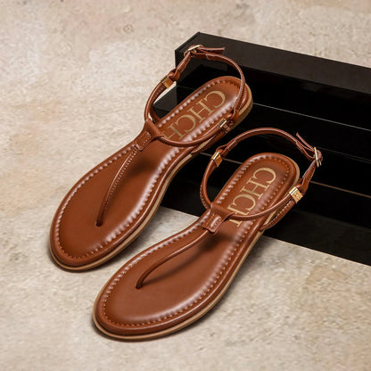 Women's Flat Sandals 2025 Summer Minimalist Toe Beach Shoes Vacation Outdoor