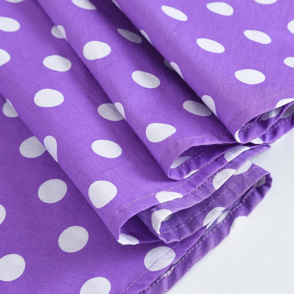 LPATTERN Girls' Vintage Rockabilly Dress Party Retro Polka Dot Floral Pattern A-line Dresses Pleated Skirt Knee-Length for 4-10Y