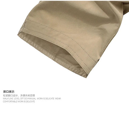 New Summer Men Thin Breathable Elastic Work Pants Outdoor Casual Sports Multi Pockets Cargo Pants Straight Tooling Trousers 3XL
