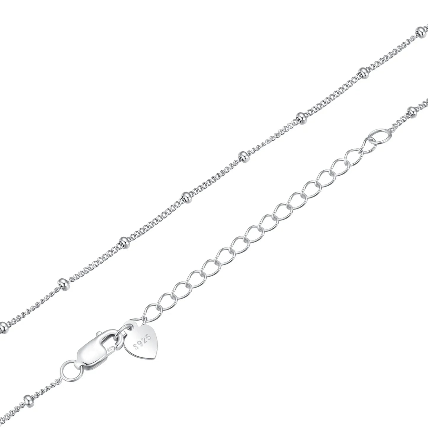 925 Sterling Silver Basic Chain Necklace Collection Box Chain Necklace Bead Chain Link for Women Simple Fine Jewelry
