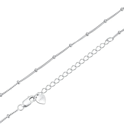 925 Sterling Silver Basic Chain Necklace Collection Box Chain Necklace Bead Chain Link for Women Simple Fine Jewelry
