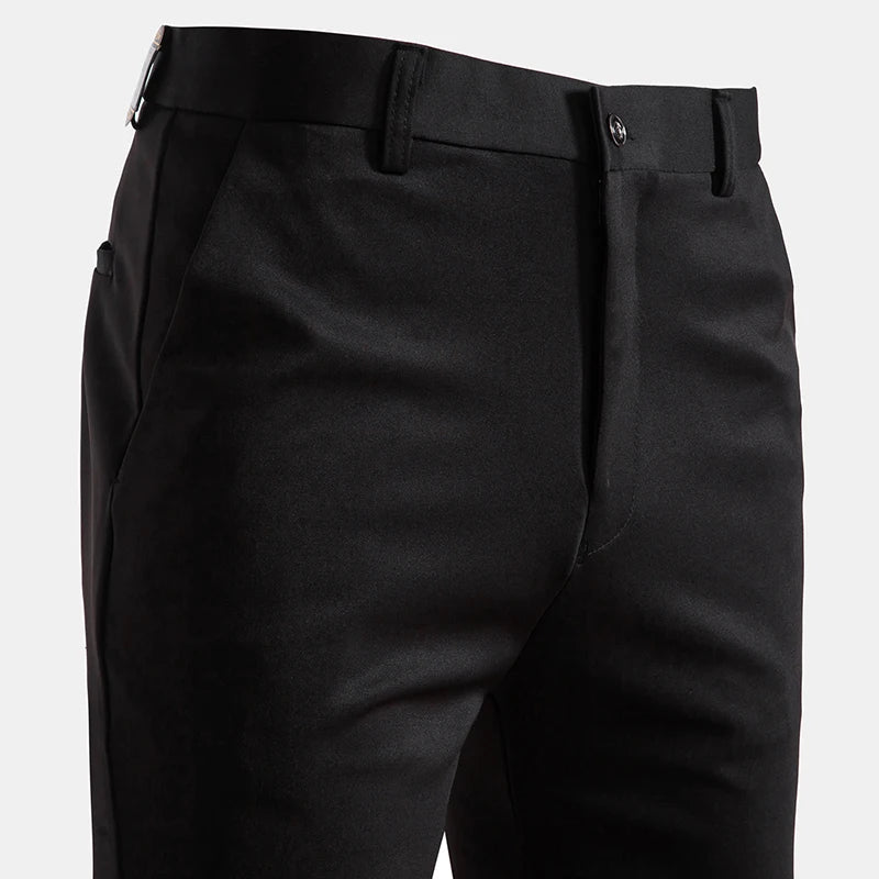 Men's Elastic Slim Fit Khaki Trousers Casual Pants Classic Fashion Suit Sports Pants Spring Summer