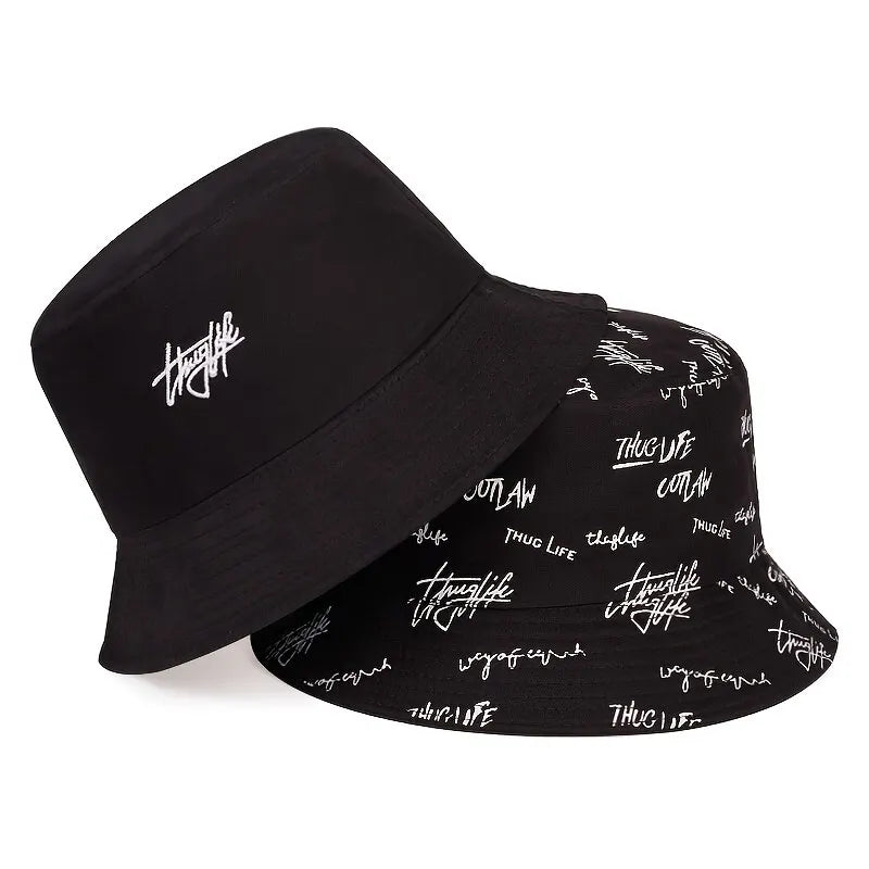 Unisex Letter Embroidery Printing Personality Bucket Hats Fishermen Caps Outdoor Casual Cap Sunscreen Hat