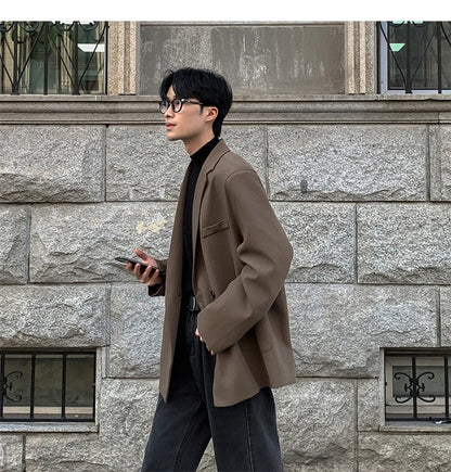 Spring Summer Men Formal Blazers Men Korean Fashion Loose Casual Dress Jacket Men Harajuku Social Suit Jacket Clothing