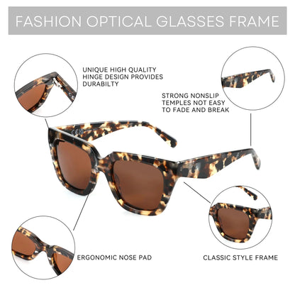 Polarized Sunglasses Women Trendy: Square Designer Sun Glasses - Retro Shades for Vacation with UV400 Protection
