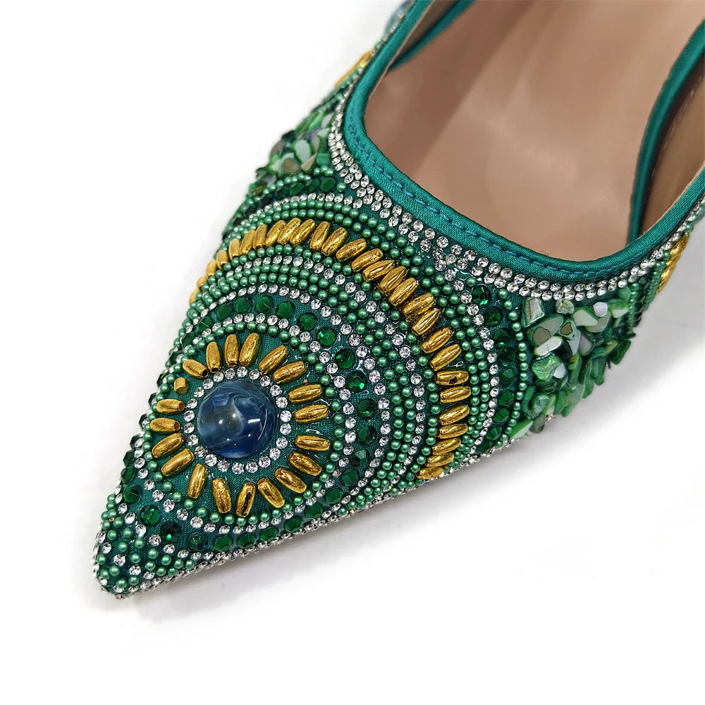 Elegant Italian Design Women's Party Shoes With Matching Handbag - Perfect for Hot African Weddings Stylish Heels and Bag Set