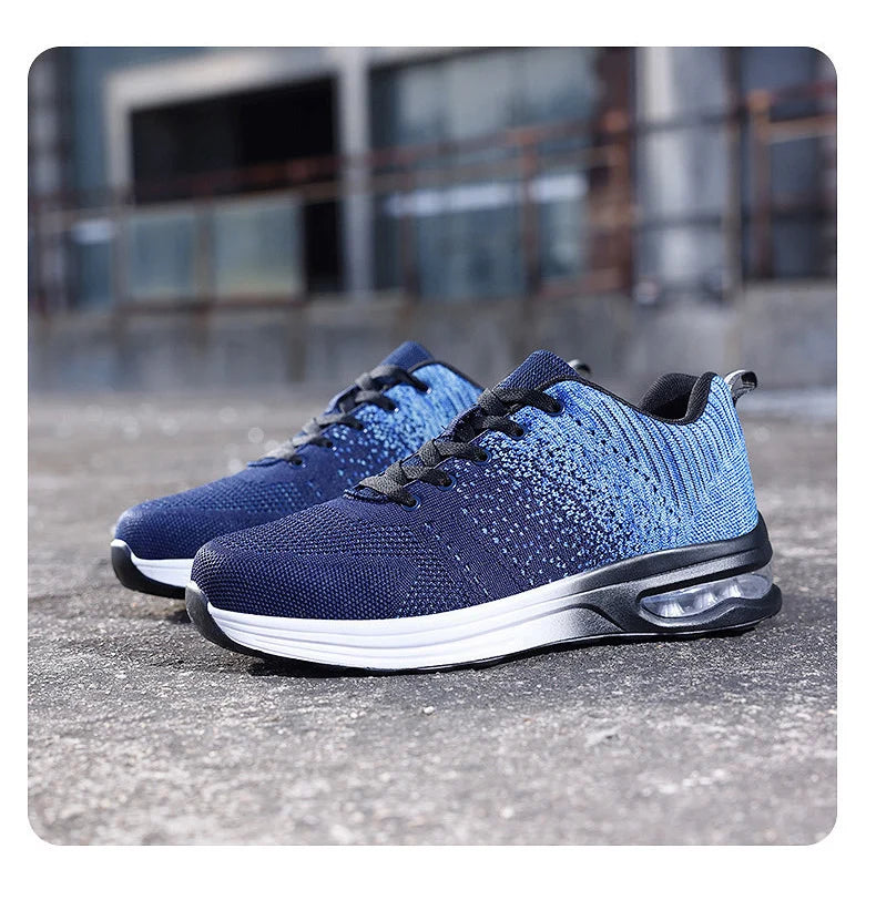 Lightweight Safety Shoes Women Men Air Cushion Work Sneakers Steel Toe Shoes Construction Safety Boots Anti-smash Work Shoes