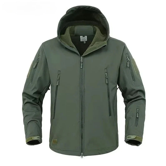 Military Shark Skin Soft Shell Jackets Men Tactical Windproof Waterproof Jacket Men Army Combat Jackets Mens Hooded Bomber Coats