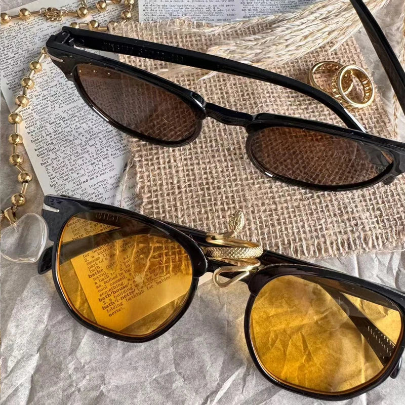 Cycling 6pcs Retro Women Men Small Oval Sun Glasses Fashion Shades Brand Colorful Design Sunglasses Female UV400 Unisex