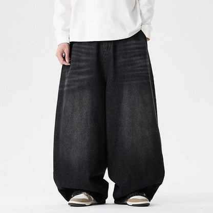 Spring Men Streetwear Denim Pants Men Harajuku Washed Baggy Jeans Men Y2K Fashion Punk Casual High Waist Wide Leg Pants
