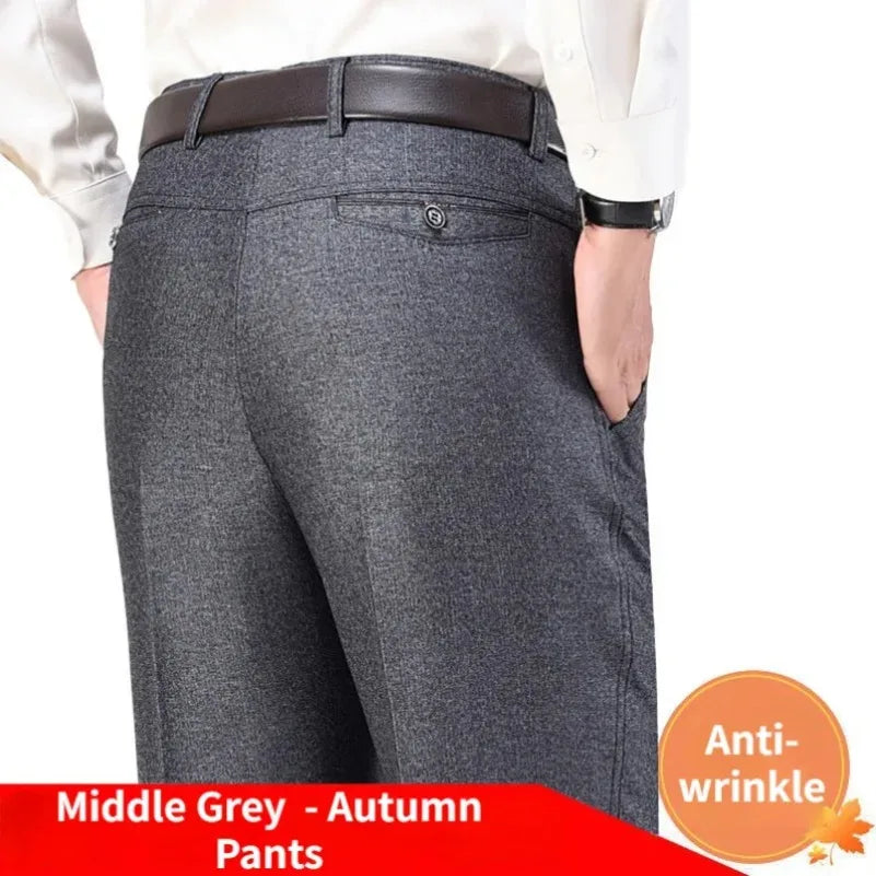 Mens Summer Casual Suit Thin Pants Classic Formal Business Fashion Autumn Thick Stretch Trousers Male Brand Clothes GOZBKF