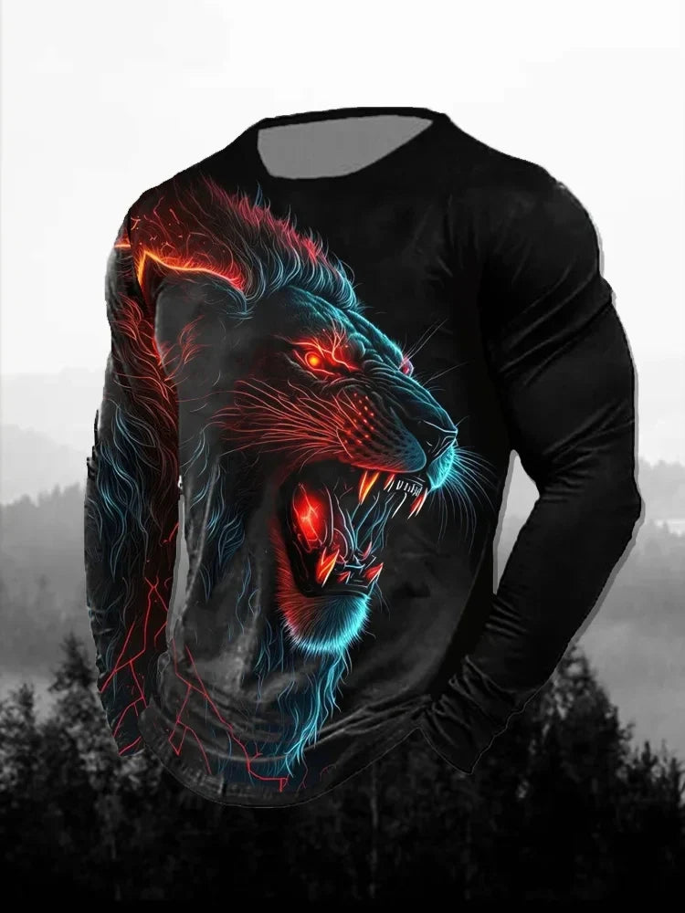 Fashion Skull Pattern 3D Printed Men's T-Shirt Casual outdoors Long Sleeve T-Shirt Unisex Autumn Unisex T-Shirt Men's Clothing