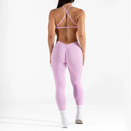 Women's Seamless High-Waisted Gym Legging And Padded Tank Top Workout Fitness Sport Bras Suit Yoga Set Fitness Gym Clothing
