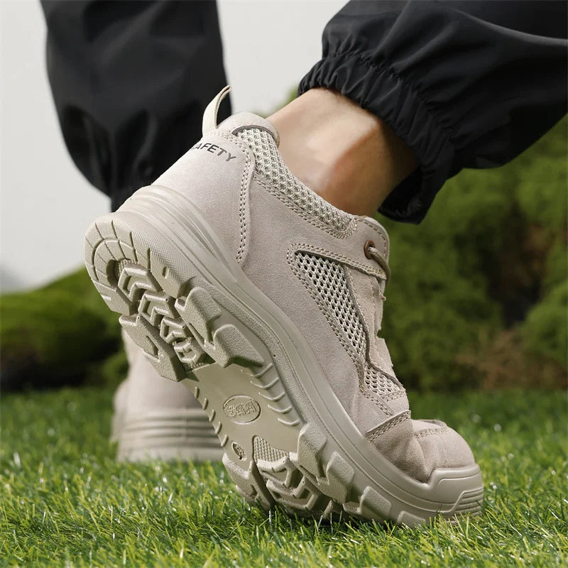 Fashion 2025 Plastic Toe Summer Breathable Labor Shoes Composite Toe Cap Indestructible Work Safety Boots Sneakers Male Footwear