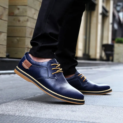 Men Oxfords Genuine Leather Dress Shoes Brogue Lace Up Italian Mens Casual Shoes Luxury Brand Moccasins Loafers Plus Size 38-48